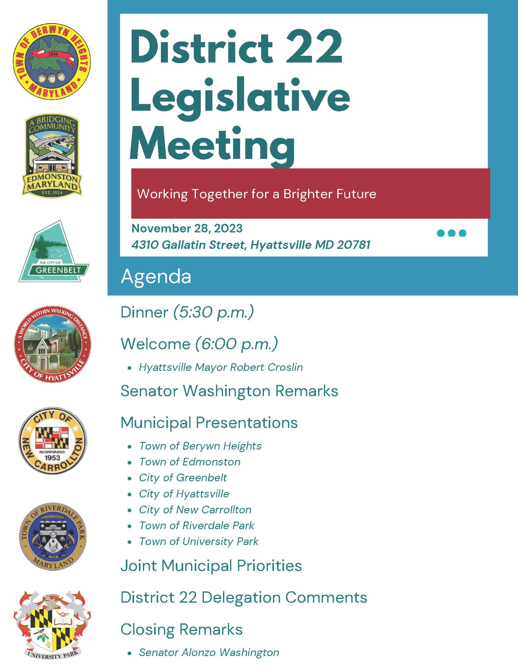 District 22 Dinner Agendaflyer