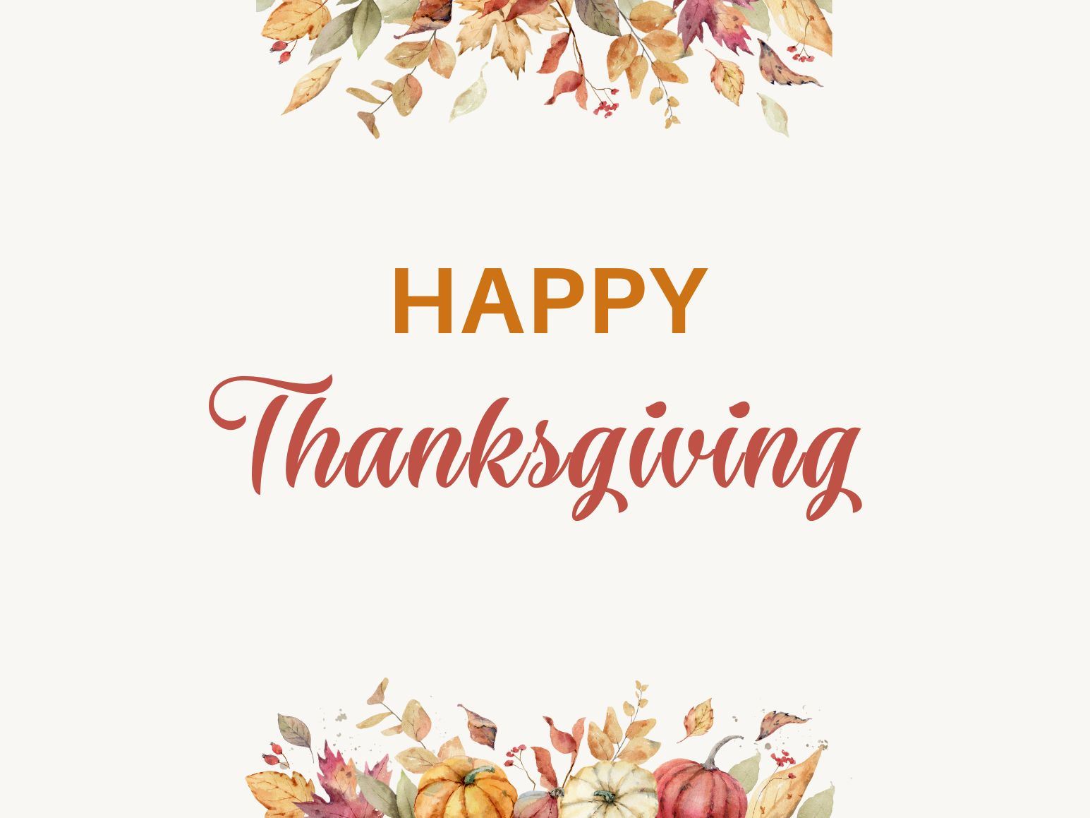 Thanksgiving flyer with pumpkins and leaves