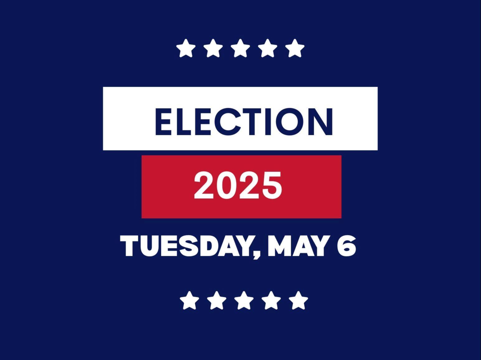 the words Election 2025 in red, white, and blue