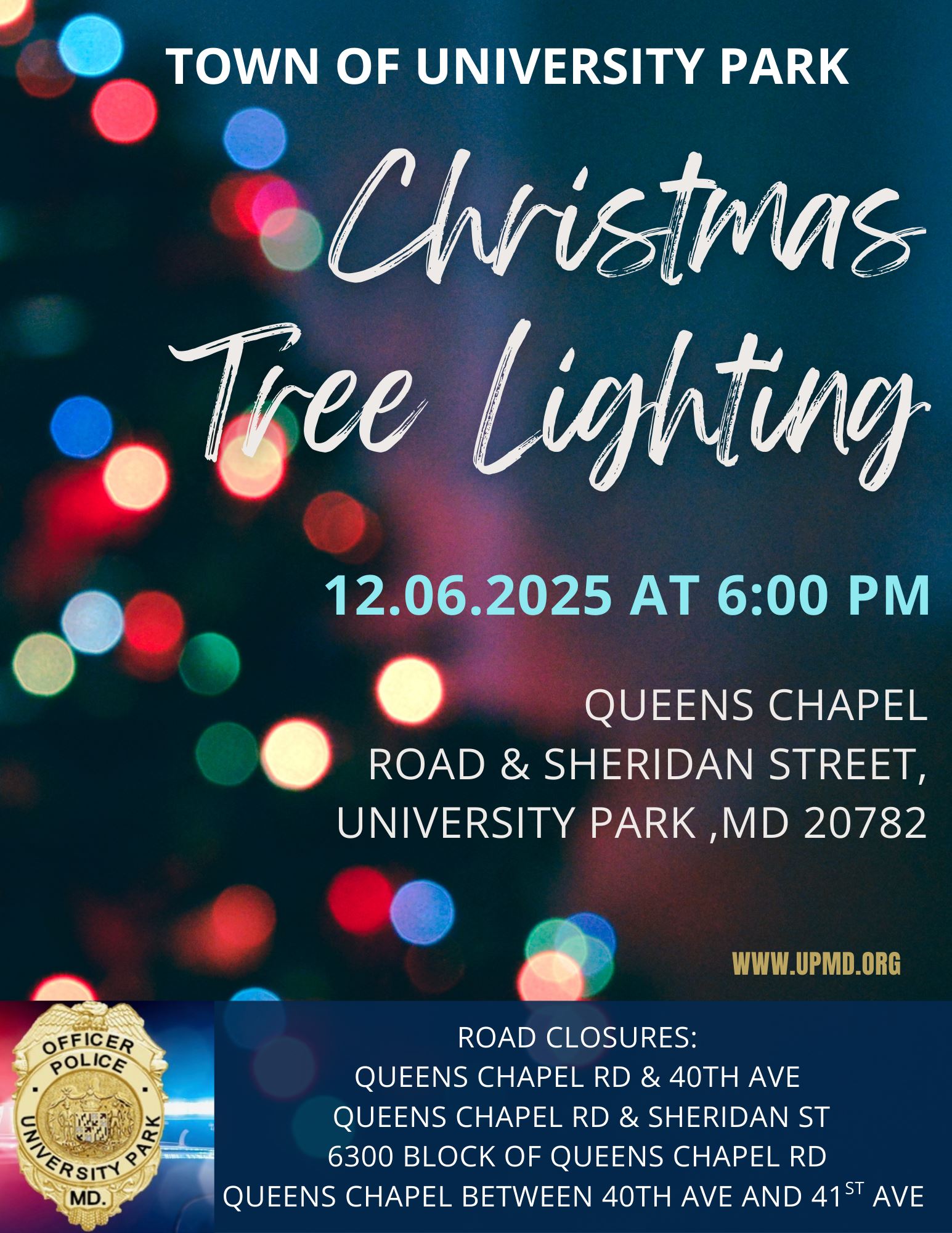 Blue White Elegant Photo Christmas Tree Lighting Ceremony Event Flyer.png
